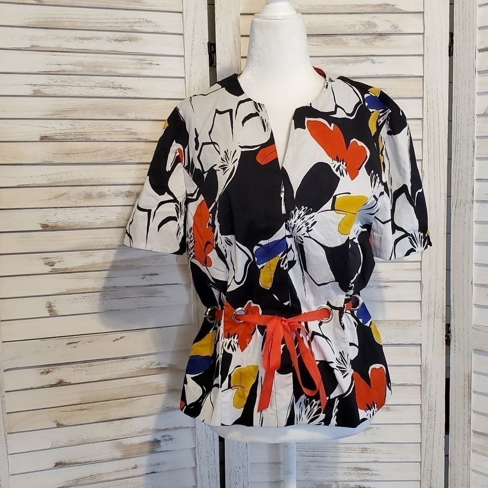 Vintage grommet belt button down